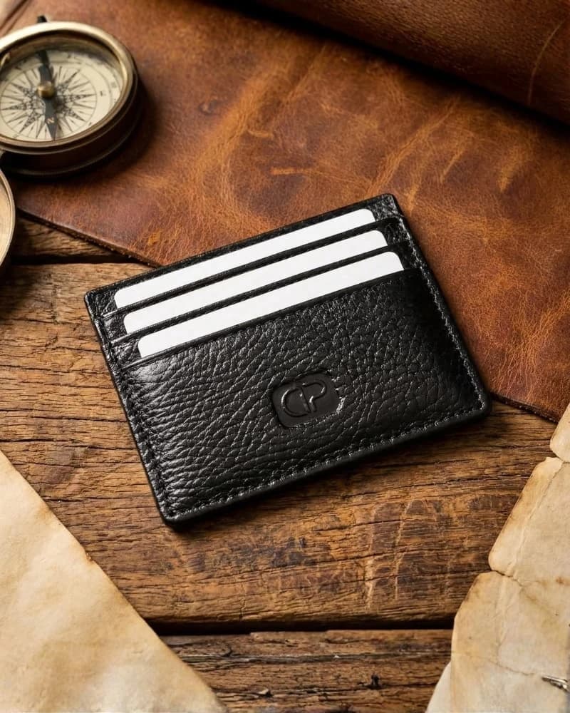 محفظة دي بيلي الجلد الطبيعي لحفظ بطاقات الائتمان — Textured Black — 6