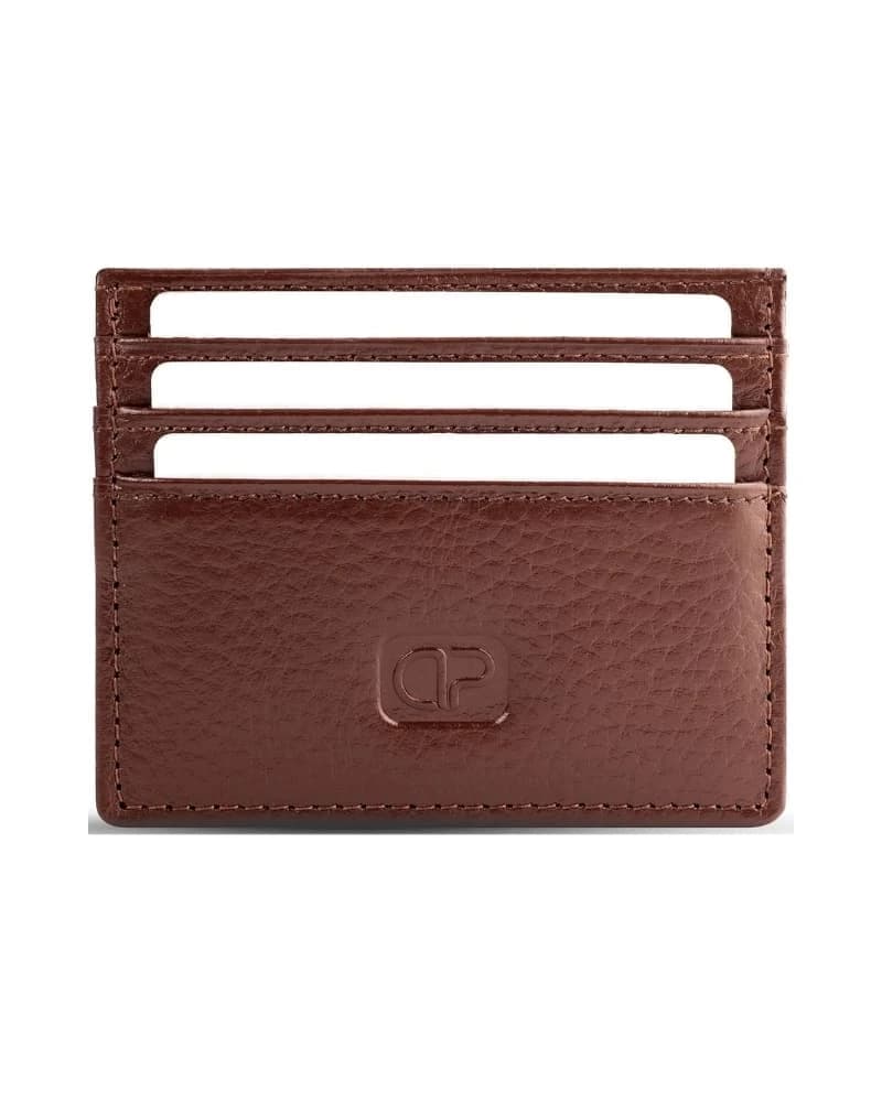 محفظة دي بيلي الجلد الطبيعي لحفظ بطاقات الائتمان — Textured Brown — 8