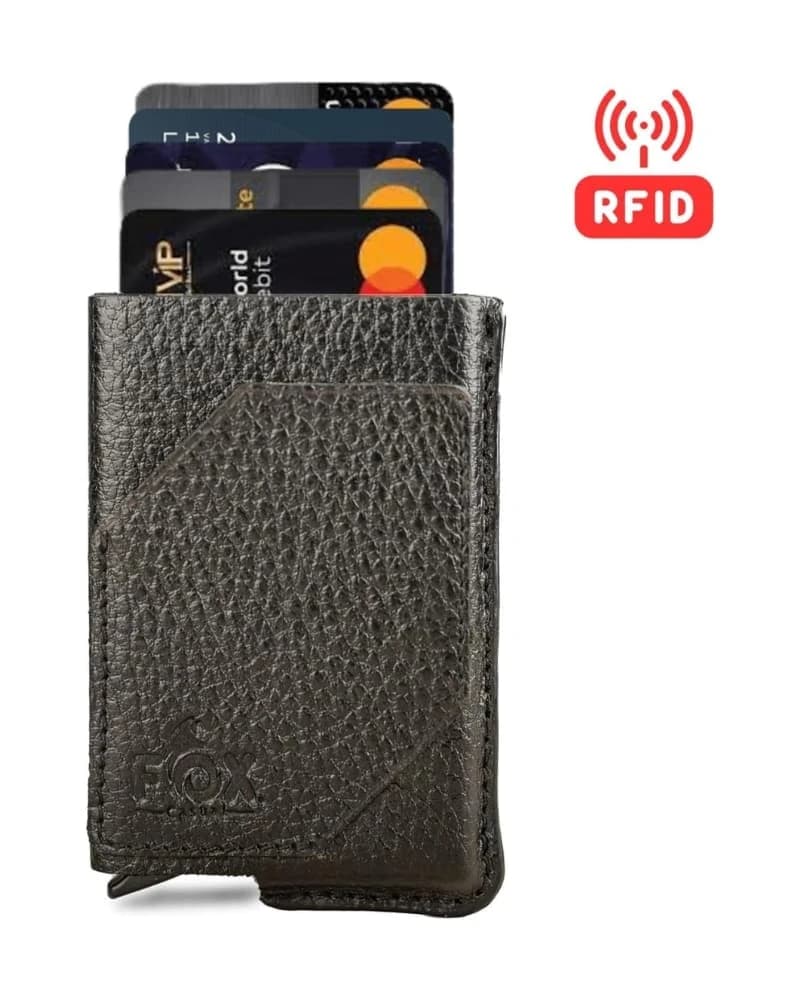 محفظة جلد طبيعي دي بيلي بحامي RFID لحفظ البطاقات للرجال — Black — 1