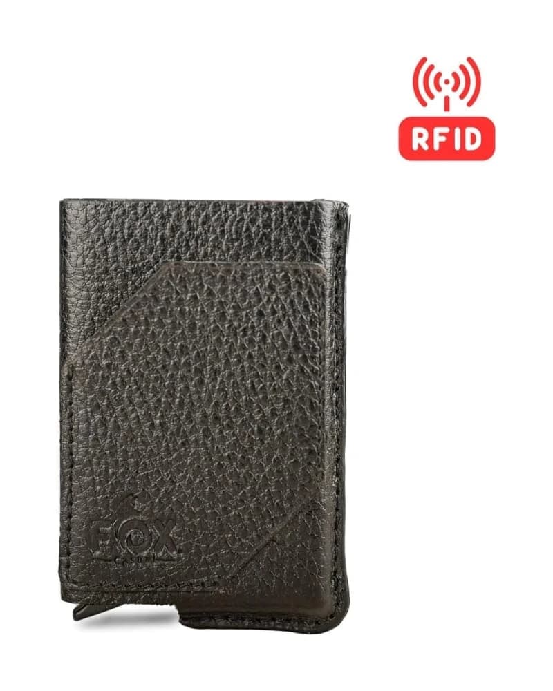 محفظة جلد طبيعي دي بيلي بحامي RFID لحفظ البطاقات للرجال — Black — 5